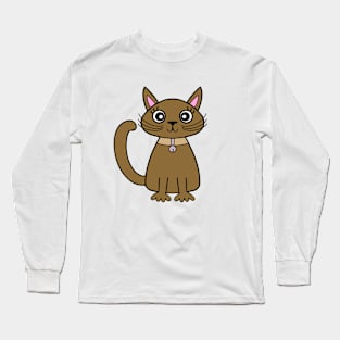 Cute Brown Cat Long Sleeve T-Shirt